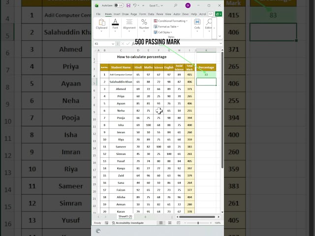 How to Calculate Percentage in Excel | Beginner Friendly #shorts #excel #exceltips #percentage #vira