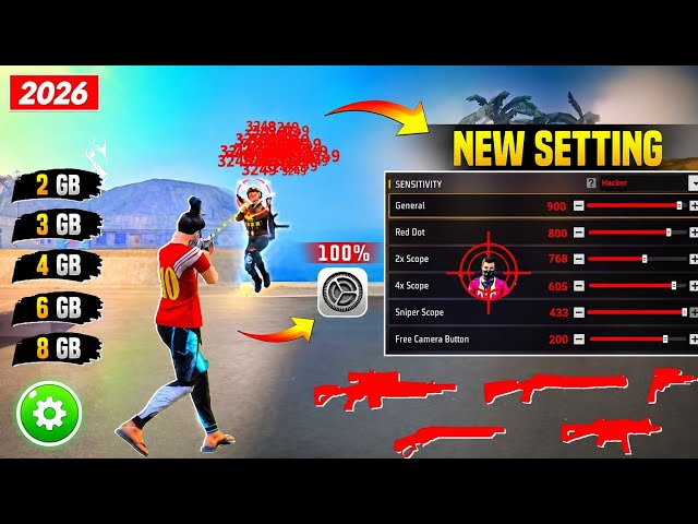 Free Fire Max Headshot Setting After Update 2026⚡Best Sensitivity Settings ⚙️| Sensitivity Setting