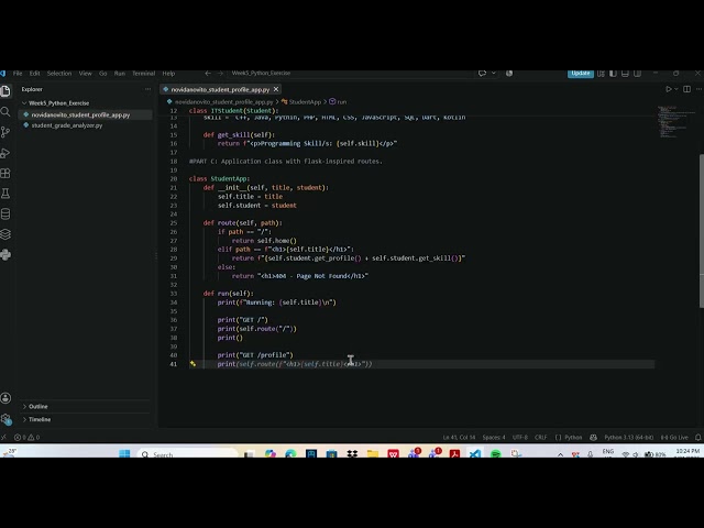 Mini Student Profile App (Handles Routing Using Classes, Objects, and Inheritance - Using Python)