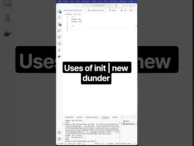 how to use Python new and init dunder!#coding #pythonprogramming