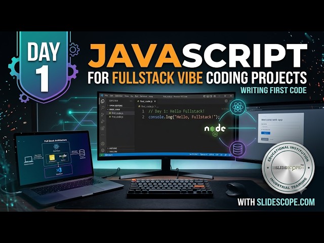 JavaScript for Full stack Vibe Coding Projects - Day 1 - Writing first code
