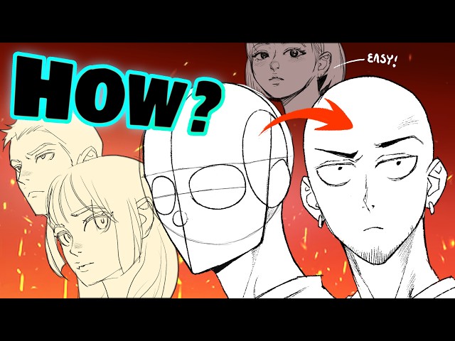 How to draw manga faces IN ANY ANGLE ✏️
