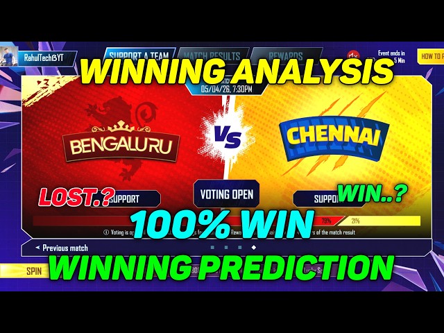 RCB VS CSK Winning Prediction🚀💯Bgmi Cricket League Prediction | Today Bgmi Cricket League Prediction
