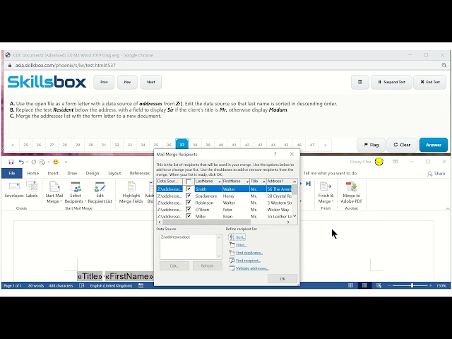 ICDL Advanced Word 2019 | Q31 - Q40 | Diagnostic Test