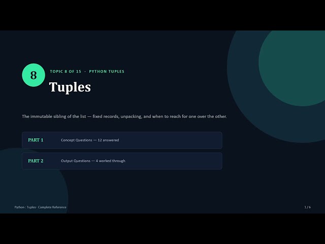 Python: C8 | Tuples | Hindi