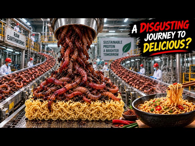 They’re Turning WORMS Into High-Protein Noodles?! 🪱 | Full Factory Process