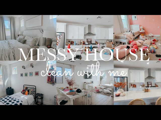 MESSY HOUSE CLEAN WITH ME!! || ALMOST WHOLE HOUSE CLEAN & FALL RESET