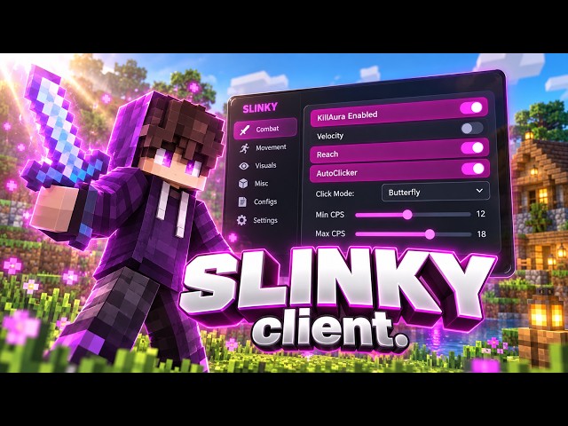 Slinky Client Review: Killaura, Autoclicker & Reach Showcase | Free 1.8.9 Hack Client
