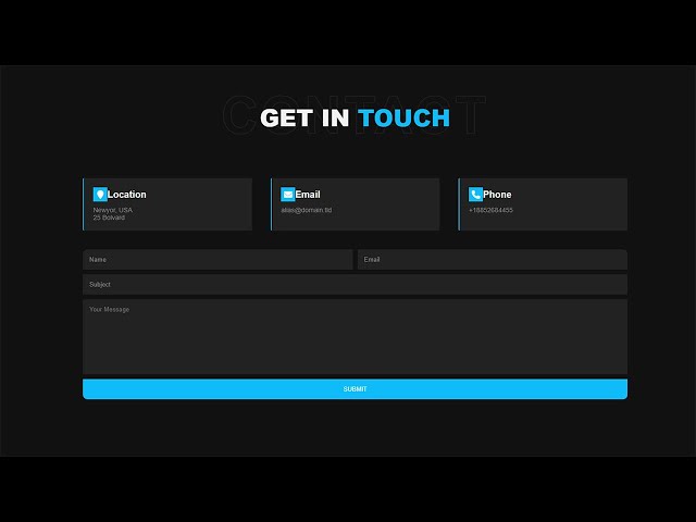 Awesome Contact Page Using Only HTML & CSS