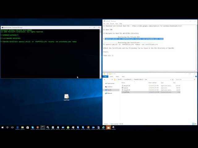 Retrieving the Private key and Certificate from a PFX