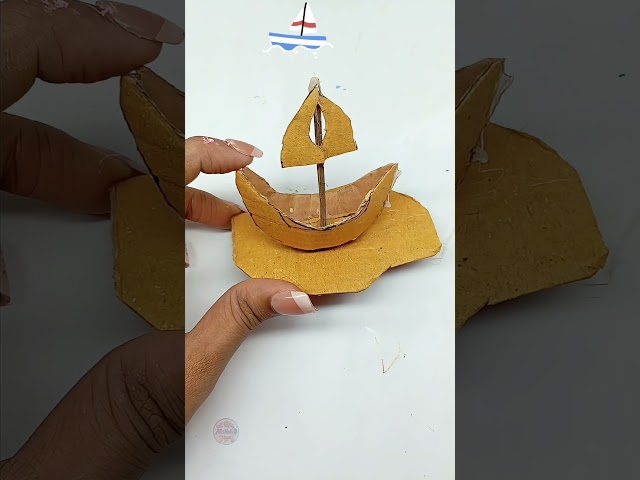 How to Make a Mini Clay Sailboat ⛵ | Cute & Easy DIY #shorts #diy @AfriNahiD #art