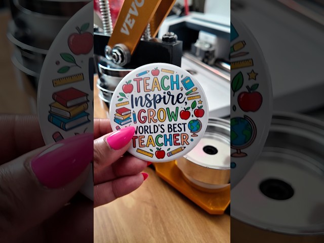 Make Cute Teacher Pins in Minutes! Button Maker Custom teacher pins in minutes!