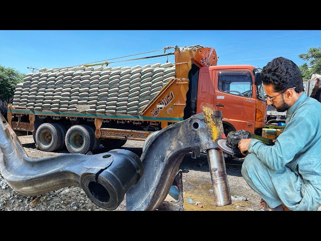 Fully loaded Hino Truck front axle King Pin Cracked on the road | Repairing Axle king pin