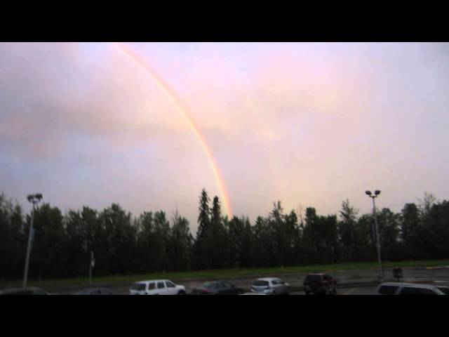 DOUBLE MIDNIGHT RAINBOW IN ALASKA!
