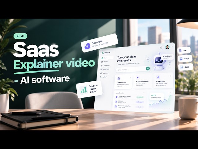 AI SaaS Explainer Video Example | Motion Graphics &  UI Animation