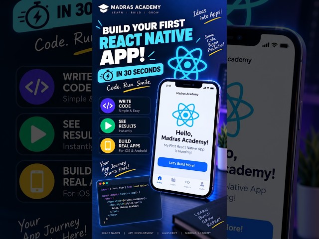Build Your First React Native App in 30 Seconds! 🚀 #shorts