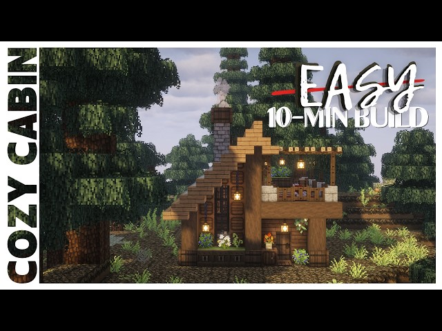 How to Build a Cozy Forest Cabin in Minecraft | Easy Tutorial
