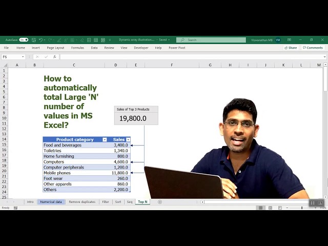 How to automatically get sum of large N number of values in MS Excel | Working with dynamic arrays