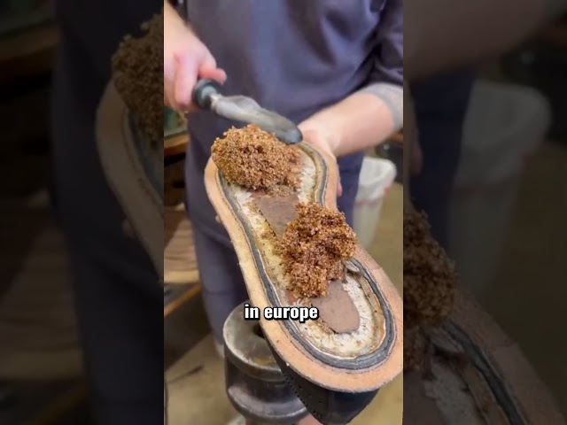How cork soles are actually made #tutorial #shoemaking #sustainable