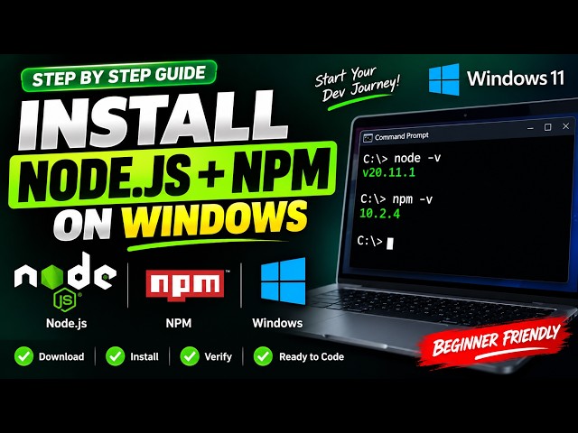 Install Node.js + npm on Windows (2026) #nodejs #npm