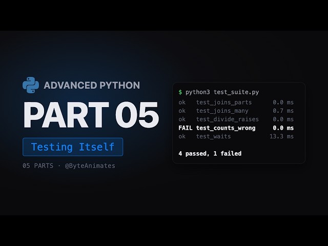 Advanced Python, Part 5: Testing Itself.