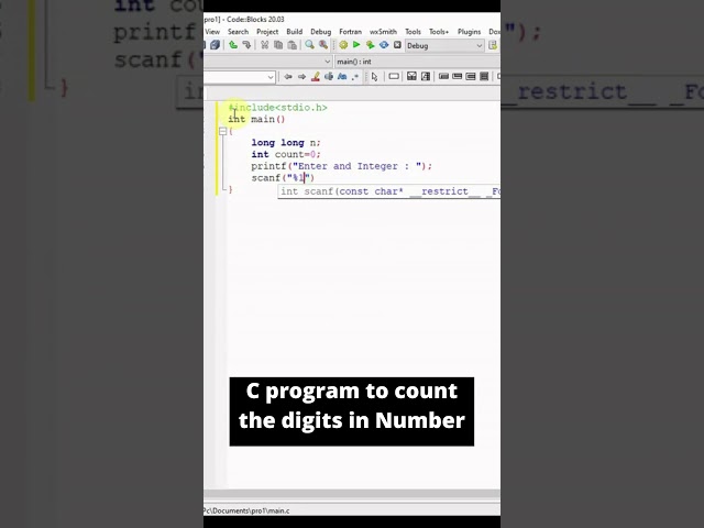 C Program To Count The Digits In Number