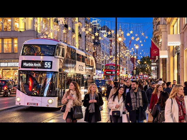 London Sunset Walk 🇬🇧 | Oxford Street Christmas Lights Preparations 2026 [4K HDR]