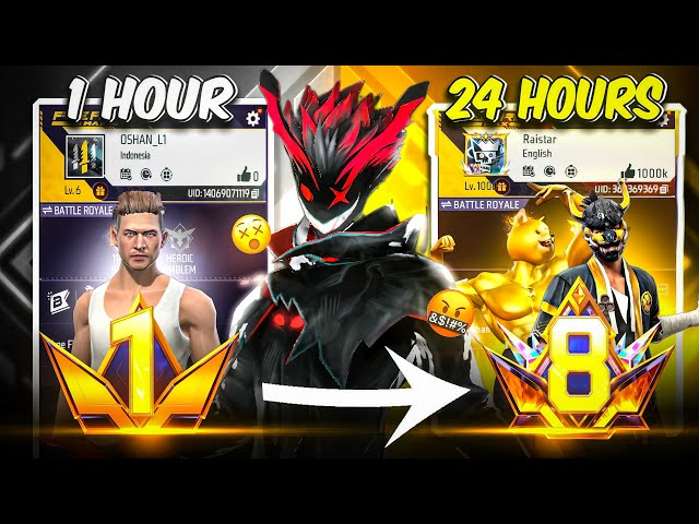 Transforming ₹10 Noob ID Into Level 8 PRIME IDin Just 24 Hour 😱 - Garena Free Fire