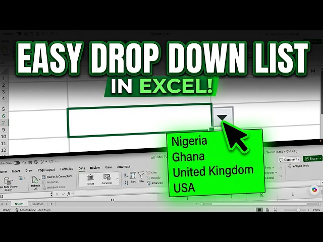 How to Create a Drop Down List in EXCEL | EXCEL Tutorial