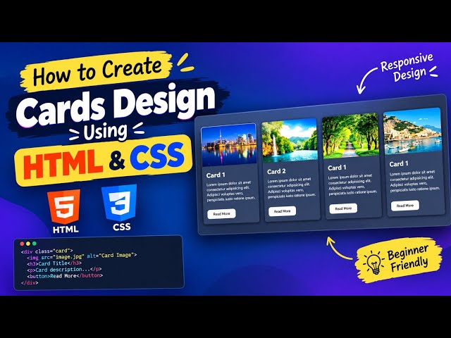 How To Create Cards Design Using HTML & CSS In (Hindi) | How To Make Cards in HTML & CSS 