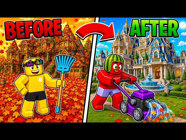 CLEANING MORE LEAVES in Roblox