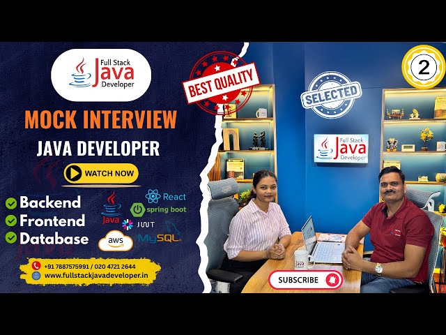 Java Developer Interview | 1 Year Experience – Full Stack Java Developer | By Mr. Kiran Jadhav