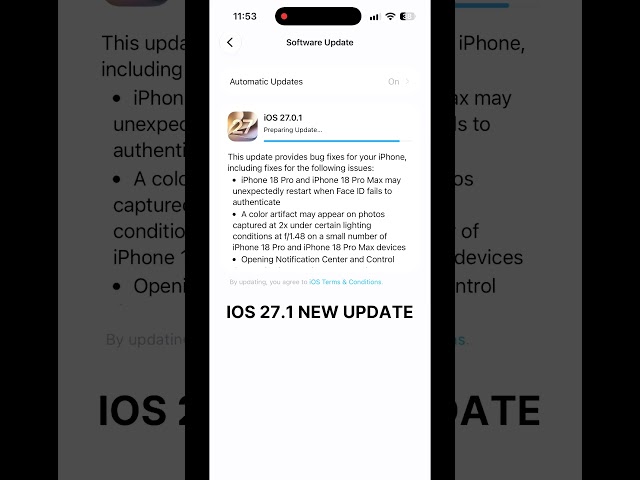 iOS 27.1 Update is Here 🔥 New Features & Changes! 📱🍎#shorts