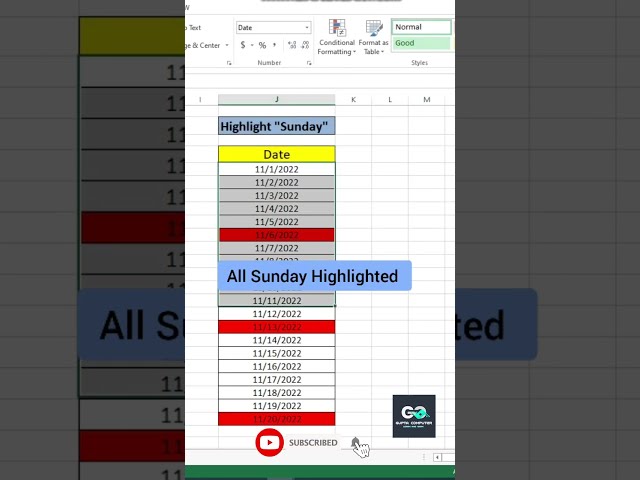 Highlight Weekends Automatically in Excel | Easy Conditional Formatting Trick #excel #exceltips