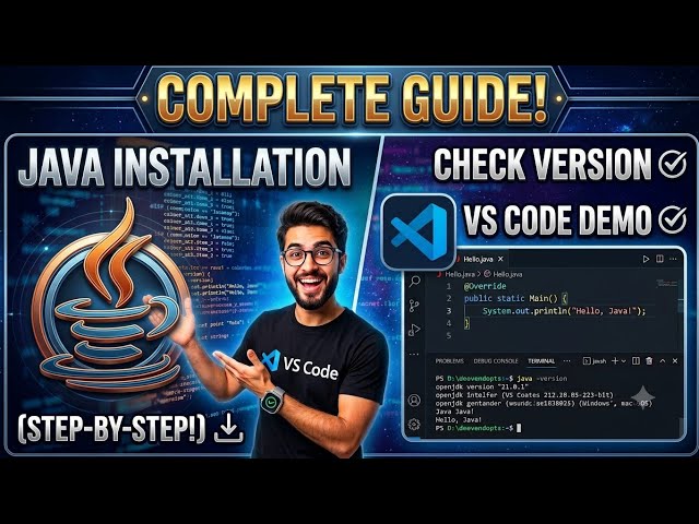 Java Installation Tutorial for Beginners ☕ | JDK Setup + VS Code + First Java Program