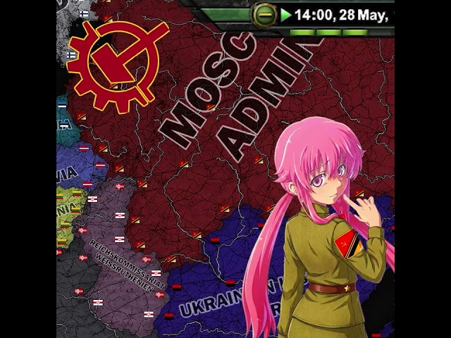 Soviet Moscow anime girl + spinning symbol