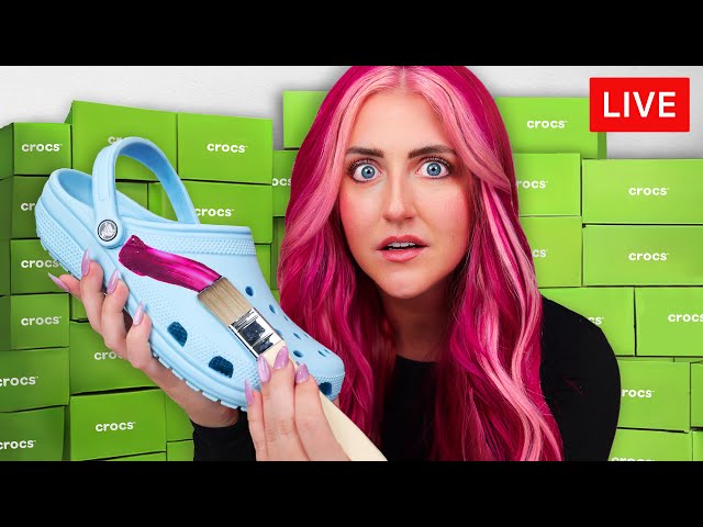 Customizing CROCS & Giving Them Away!  🔴 LIVE STREAM 🔴