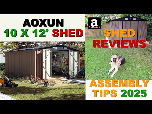 Amazon Shed Reviews & Installation. Aoxun 10X12 Shed Review & Setup. #reviews  #sheds #madreviews