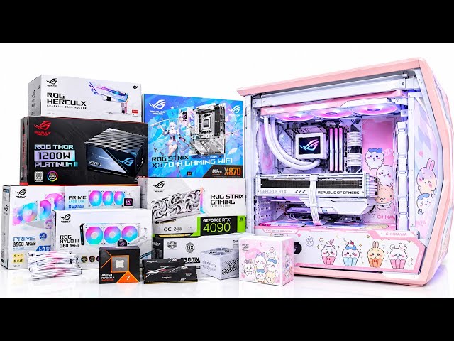 DREAM ASUS ROG RTX 4090 CHIIKAWA -THEMED ROG GAMING PC BUILD | RYZEN 9 9950X | ROG Hyperion GR701
