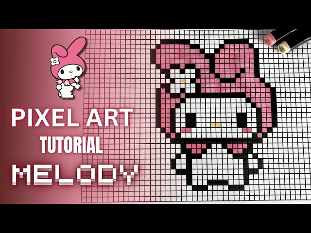 Pixel Art Tutorial: Drawing My Melody Step by Step 🎀💗