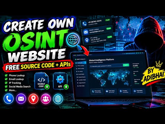 Create Your Own OSINT Website easy  free APIs and source code free deploy#educationalpurposesonly