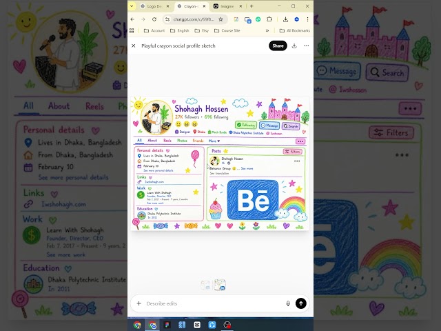 Facebook Crayon Illustration Style.😍😍. #facebookviral #designer #aigenerated  #AI