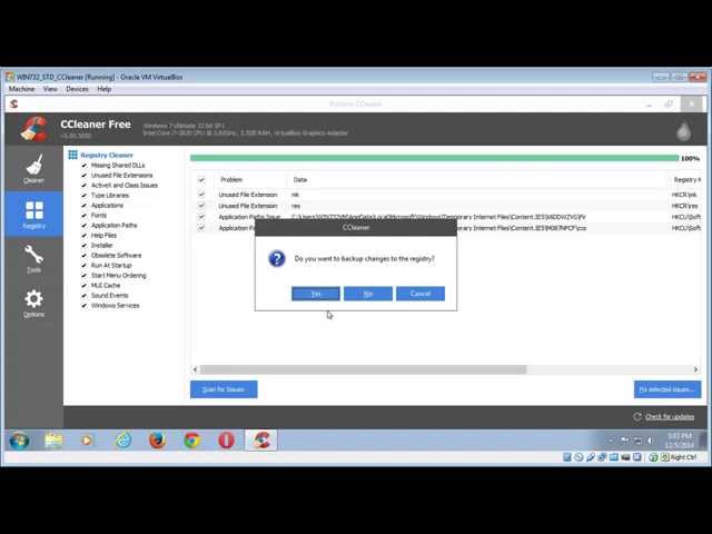 Optimal settings for CCleaner