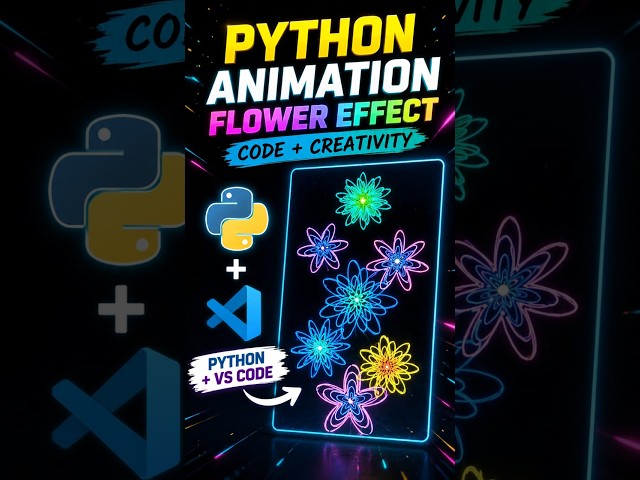 I Made a NEON Flower Animation With Python 🤯🐍🌸 #shorts