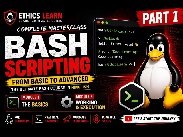 Bash Scripting Complete Course #1 🔥 | Introduction + Basics | From Zero to Advanced | Hinglish