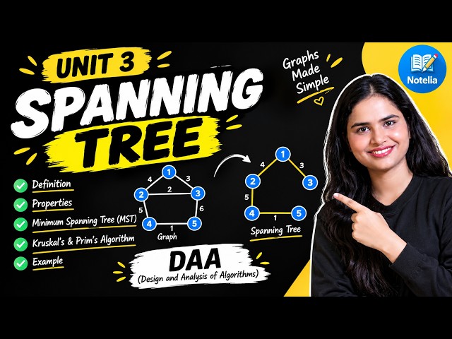 Spanning Tree  | Properties & Minimum Spanning Tree (MST) | DAA Unit 3