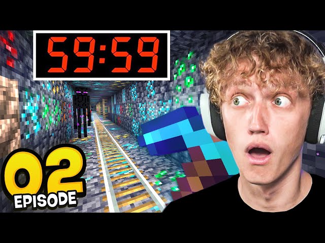 MINING IN A STRAIGHT LINE FOR 1 HOUR... (Minecraft Part 2)