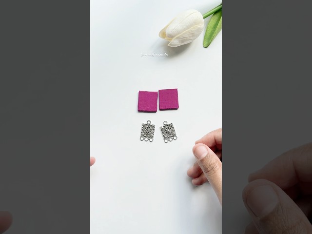 New design Fabric Earrings making at home #shorts #jewellerydesign #fabricjewellery