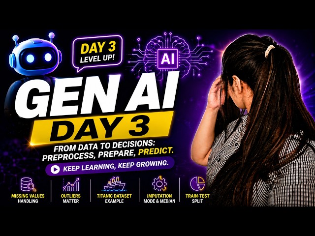 Gen AI Day 3 🚀 | Machine Learning & Data Preprocessing | Titanic Dataset