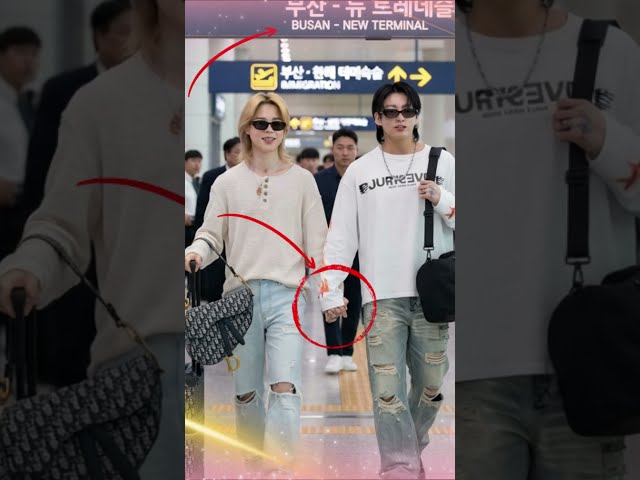 🚨Jungkook Didn't Leave Jimin's Side at Busan Airport?! 👀✈️  #Jikook #BTS #BTSShorts